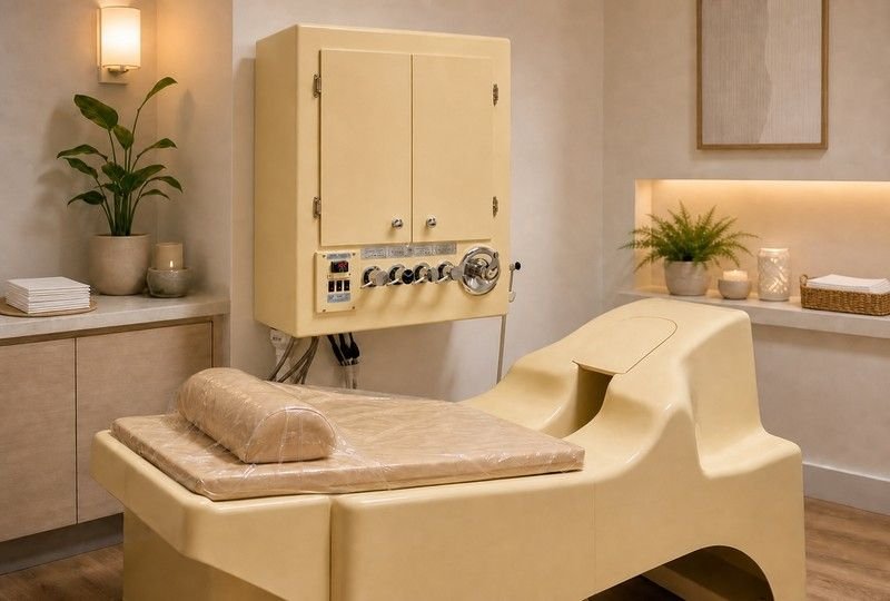 Professional colon hydrotherapy treatment room at Five Star Colonic in Staten Island — private, calm, and clean environment